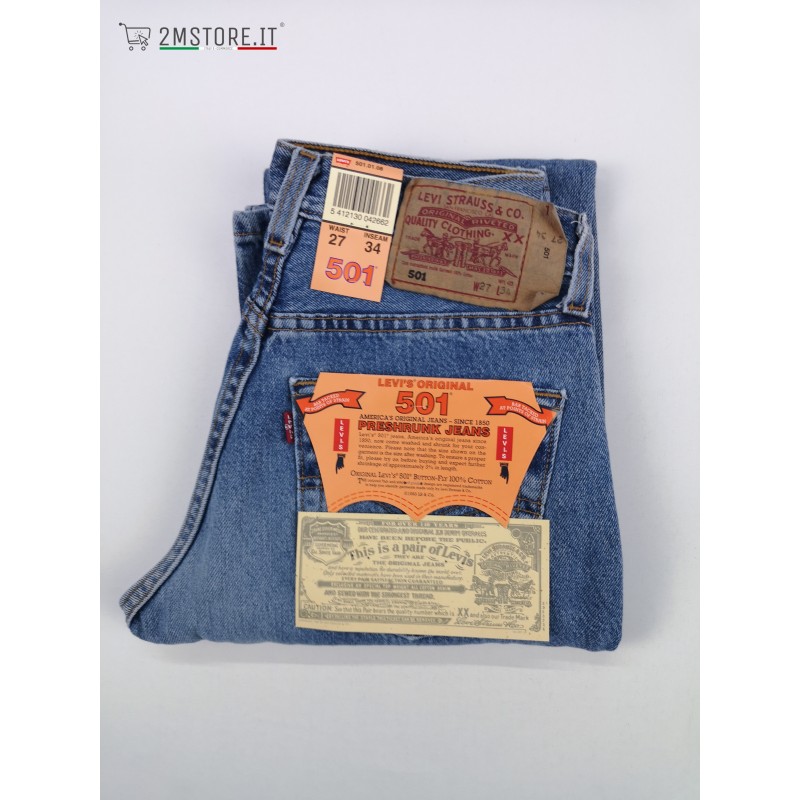 LEVI'S jeans LEVIS 501 Original Fit 501.01.08 Azzurro Regular Dritto Vintage