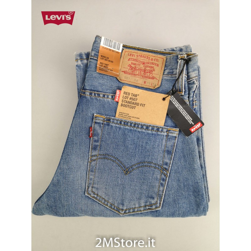 Levis Jeans Levi's 507 RED TAB man Bootcut regular fit light blue denim