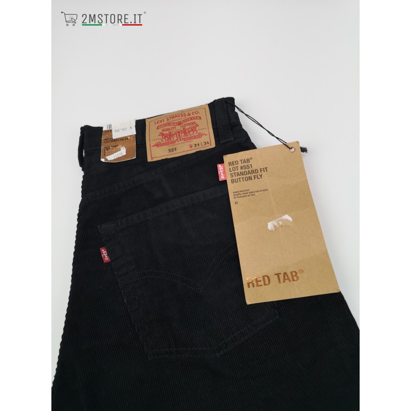 LEVI'S Velvet jeans LEVIS 551 RED TAB Black Standard Fit Straight Leg ...