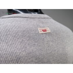 LEVI'S T-shirt Long Sleeves LEVIS Grey 2/2 RIB TEE V NECK Original Vintage